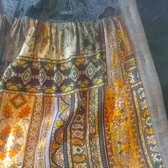 Gimmicks Boho Hippie Inspired Jean n Netting Vest - Picture 5 of 6